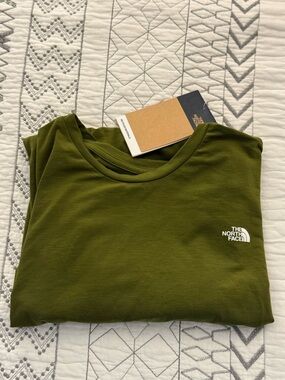 The North Face Olive Green Logo Crewneck Tee